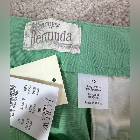 J Crew Women’s 10 Green Bermuda City Fit Stretch Chino Shorts 9.5” Frankie - Picture 5 of 7